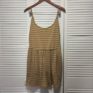 Wild Fable Women Yellow Striped Rib Jersey Knit Stretch Strappy Romper Size XXL
